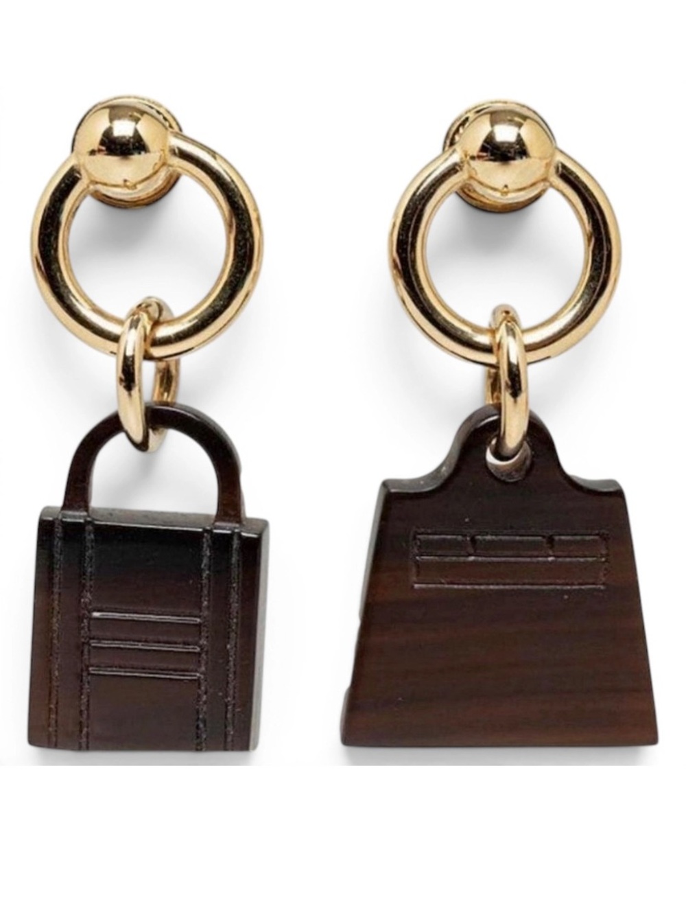 🛍️Hermès Authentic Limited Edition Amulet Maroquinier Kelly Cadena Earrings